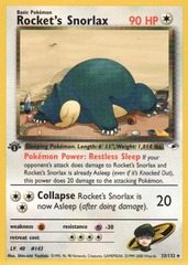 Rocket's Snorlax - 33/132 - Rare - 1st Edition